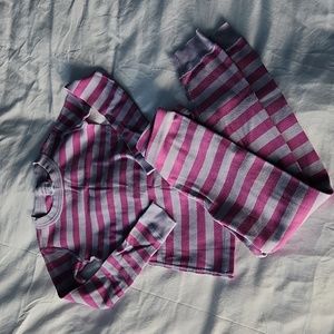 Hanna Andersson 120 purple striped long sleeve 2 piece pajamas